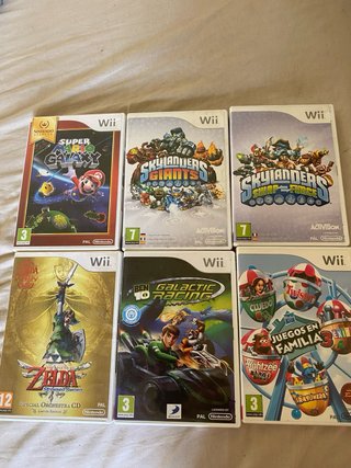 Nintendo Wii Negra + Mando + Nunchaku + 6 Juegos