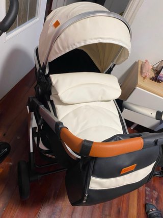 Carrito de bebé Blanco 3 piezas