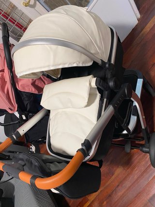 Carrito de bebé Blanco 3 piezas