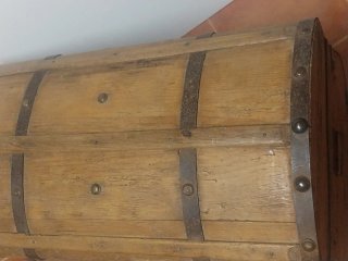 Baúl Antiguo de Viaje Madera y Metal