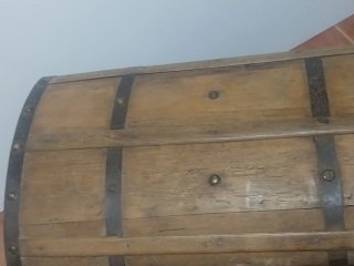 Baúl Antiguo de Viaje Madera y Metal