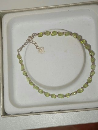 Pulsera Plata 925 Peridoto olivino Natural