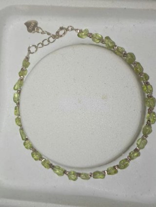 Pulsera Plata 925 Peridoto olivino Natural