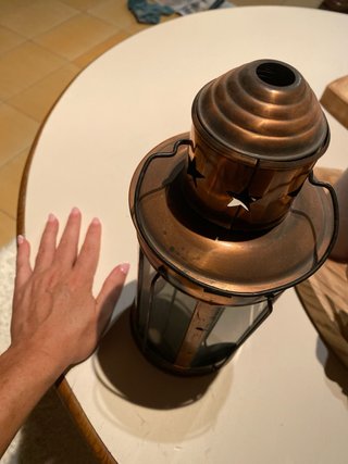 Farol náutico metal cobrizo con quemador