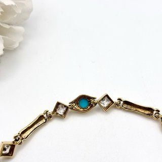 Pulsera de oro 14kt con turquesa y circonitas