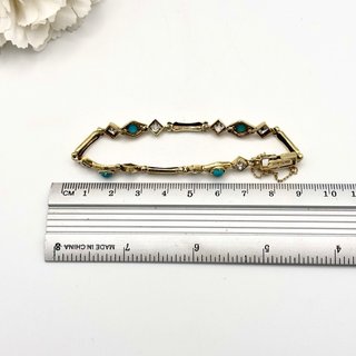 Pulsera de oro 14kt con turquesa y circonitas