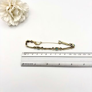 Pulsera de oro 14kt con turquesa y circonitas