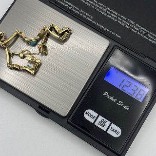 Pulsera de oro 14kt con turquesa y circonitas
