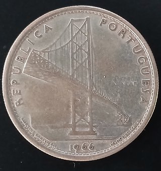 20 Escudos ¡Plata! Portugal 1966 (Puente Salazar)