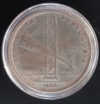 20 Escudos ¡Plata! Portugal 1966 (Puente Salazar)