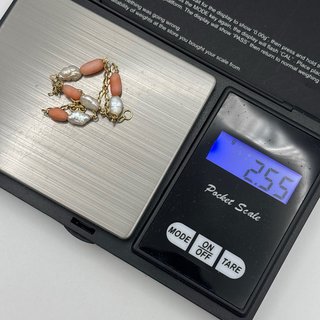 Pulsera oro 18kt con coral y perla