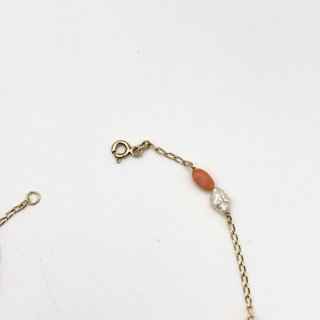 Pulsera oro 18kt con coral y perla