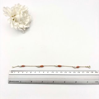 Pulsera oro 18kt con coral y perla