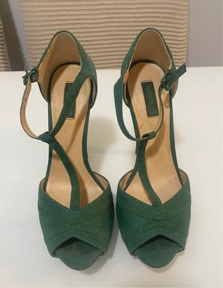 Sandalias verdes Lefties Tacon Talla 38