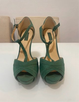 Sandalias verdes Lefties Tacon Talla 38