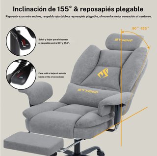 Silla gaming streaming Symino gris