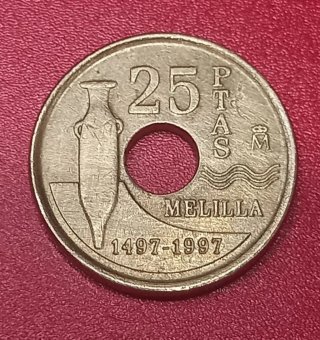 Moneda 25 Pesetas Melilla 1997