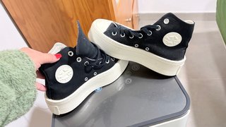 Converse plataforma negras talla 36