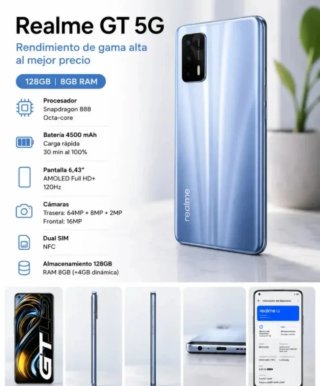Móvil Realme GT 5G Potente y Fluido