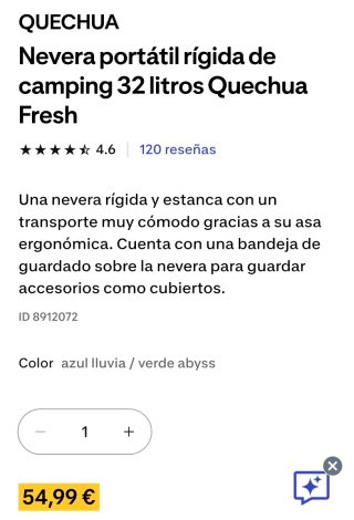 Nevera portátil Quechua a estrenar precintada