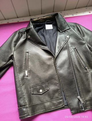 Cazadora Biker Zara Negra Talla M