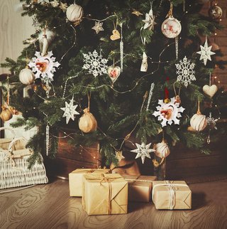 4 marcos de fotos adornos árbol de Navidad