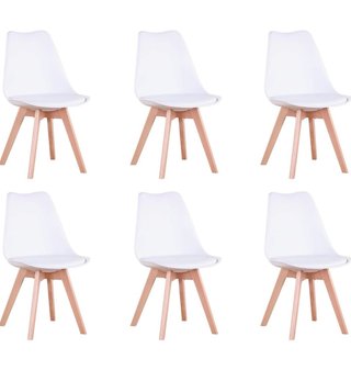 6 Sillas Blancas patas de madera
