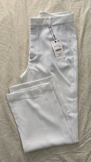 Pantalón de vestir blanco Zara Talla XL