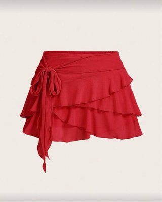 Falda pantalón mini roja