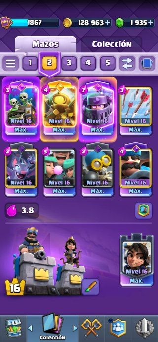 Cartas Clash Royale Nivel 16 Máx.