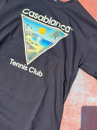 Camiseta Casablanca Paris Tennis Club Negra