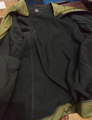 Chaqueta impermeable,verde y negra