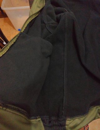 Chaqueta impermeable,verde y negra