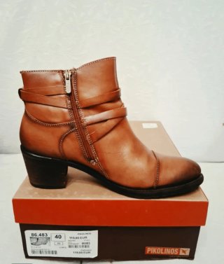 Botines Pikolinos piel marrón/cuero T40 con caja