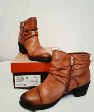 Botines Pikolinos piel marrón/cuero T40 con caja