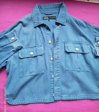 Cazadora Zara Denim Azul Talla M