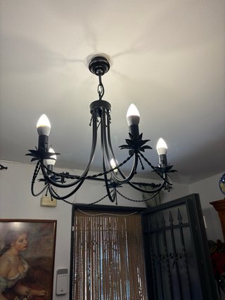 2 Lámparas de forja negra