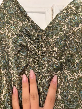 Vestido verde mini tirantes paisley