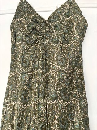 Vestido verde mini tirantes paisley