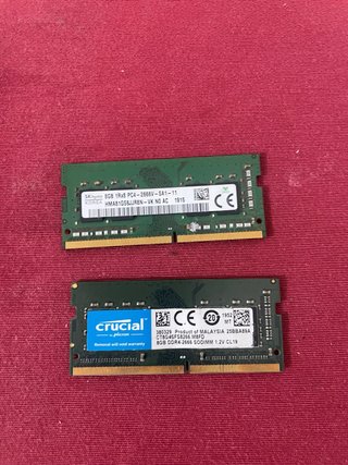 2x Memoria RAM DDR4 8GB SK hynix y Crucial