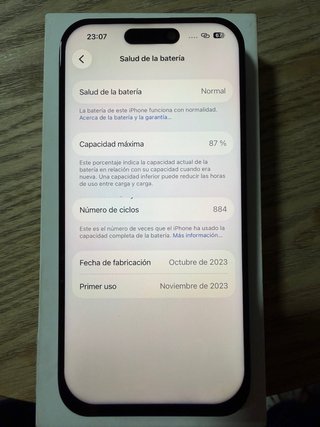 iPhone 15 Pro 128GB 87% Batería Pantalla china