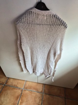 Chaqueta Hollister larga de punto blanca Talla XS