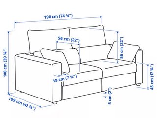 Sofá IKEA gris tela