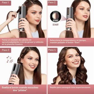 Rizador de Pelo Automático Gris y Dorado