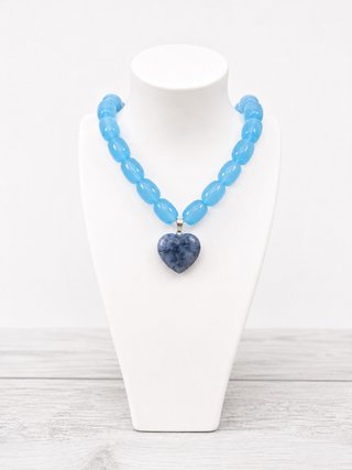 Collar Corazón Azul Hecho a Mano