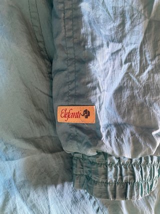 Abrigo vintage elefanti azul y blanco