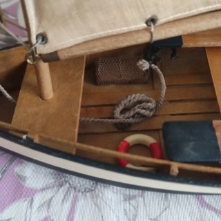 Maqueta Barco Vela Pesca Madera