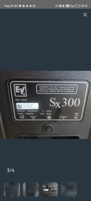 Pareja de Altavoz Pasivo Electro-Voice SX300 Negro