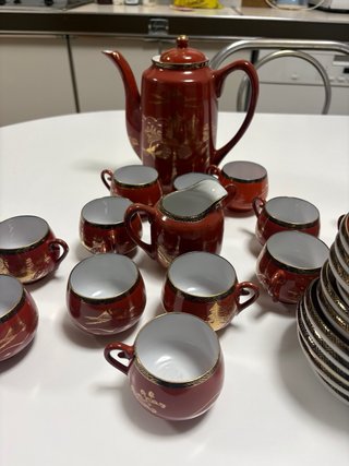 Juego de café japonés Mori China vintage