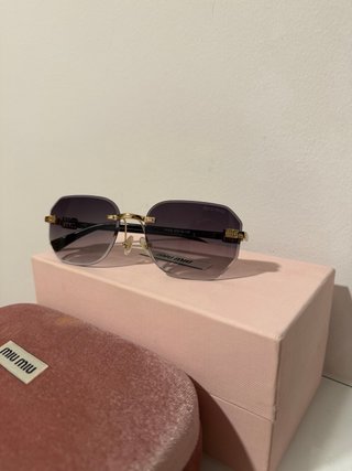 Gafas de sol Miu Miu Octagonales Doradas Grises